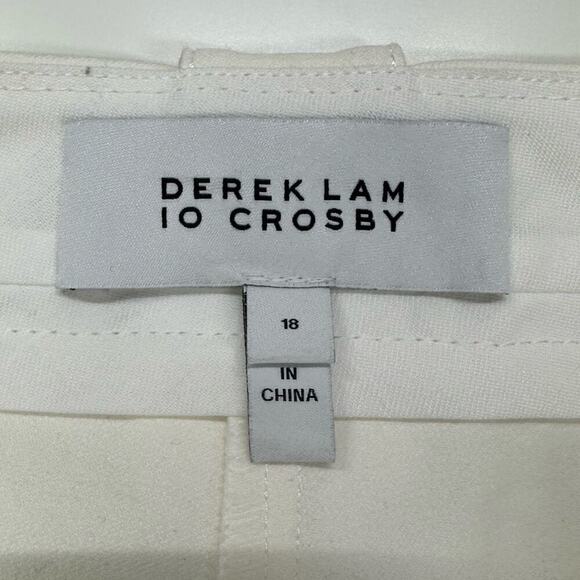 NWOT | Derek Lam 10 Crosby | Robertson Flare Trousers | White/Gold | Size 18 - Picture 9 of 16